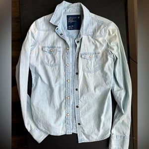 American Eagle Knit Denim-Style Jacket - XS